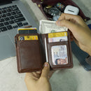 Pop up Air Tag Leather Wallet with Money Clip——X42606