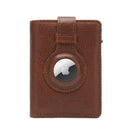 Pop up Air Tag Leather Wallet with Money Clip——X42606