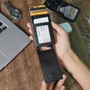 Pop up Air Tag Leather Wallet with Money Clip  for men——X42603