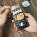 Pop up Air Tag Leather Wallet with Money Clip ——X42602