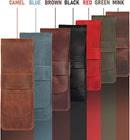 Genuine Leather Pen and Pencil Case with Tuck in Flap——X42709