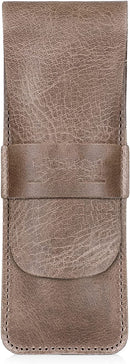 Genuine Leather Pen and Pencil Case with Tuck in Flap——X42709