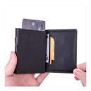 Men's pop-up aluminum case leather wallet——X5097