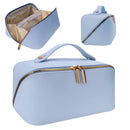 Cosmetic Bag for Women,Large Capacity Travel Cosmetic Bag,Portable Leather Toiletry Bag, P006