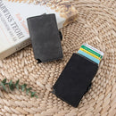 Minimalist Slim PU Credit Card Holder RFID Aluminum Wallet CZ21