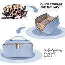 Cosmetic Bag for Women,Large Capacity Travel Cosmetic Bag,Portable Leather Toiletry Bag, P006