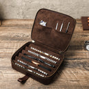 Crazy horse oil leather apple watch strap storage box outdoor travel convenient zipper watch strap case