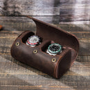 Vintage Crazy Horse Leather Watch Box Travel Couple Watch Box