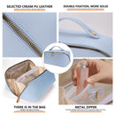 Cosmetic Bag for Women,Large Capacity Travel Cosmetic Bag,Portable Leather Toiletry Bag, P006