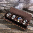 Retro Crazy Horse Leather Watch Box Multi-Pack Cylindrical Family Travel 4-Pack Watch Storage Box