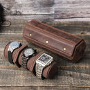 New Crazy Horse Leather Watch Box Three-pack Detachable Convenient Diamond-shaped Creative Watch Storage Box