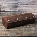 Crazy horse leather watch storage box three-pack outdoor travel convenient oval creative watch case