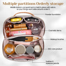 portable flat large opening makeup bag, waterproof makeup bag