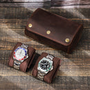 Vintage Crazy Horse Leather Watch Box Travel Couple Watch Box