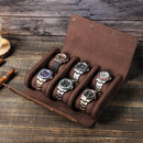 New watch box 6 packs retro crazy horse leather handmade creative watch box outdoor travel watch storage box