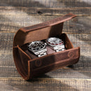 Crazy Horse Leather Watch Storage Box Two Packs Convenient Creative Round Magnetic Buckle Watch Box