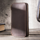 Leather Watch Box Vintage Crazy Horse Leather Creative Zipper Couple Watch Bag