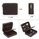 Retro Crazy Horse leather watch box handmade rectangular four-pack travel multi-card watch storage box