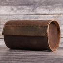 Crazy Horse Leather Watch Storage Box Two Packs Convenient Creative Round Magnetic Buckle Watch Box