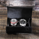 Watch storage box black two round creative leather watch box spot wholesale CF1124A