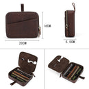 Crazy horse oil leather apple watch strap storage box outdoor travel convenient zipper watch strap case