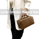Leather makeup bag