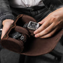 Vintage Crazy Horse Leather Watch Box Travel Couple Watch Box