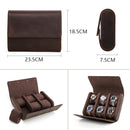 New watch box 6 packs retro crazy horse leather handmade creative watch box outdoor travel watch storage box