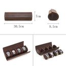 Retro Crazy Horse Leather Watch Box Multi-Pack Cylindrical Family Travel 4-Pack Watch Storage Box
