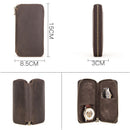 Leather Watch Box Vintage Crazy Horse Leather Creative Zipper Couple Watch Bag