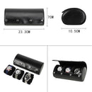 Watch Box Three Pack Black Leather Watch Box Outdoor Travel Watch Box