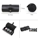 Leather watch box three-pack buckle convenient travel watch storage box round creative watch bag spot wholesale
