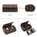 Vintage Crazy Horse Leather Watch Box Travel Couple Watch Box