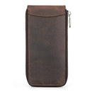 Crazy Horse Leather Watch Box Single Pack Convenient Zip Watch Leather Case