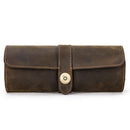 Leather watch case 3pcs round buckle outdoor travel watch case CF1117B