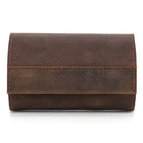 Crazy Horse Leather Watch Storage Box Two Packs Convenient Creative Round Magnetic Buckle Watch Box