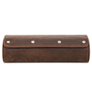 Crazy horse leather watch storage box three-pack outdoor travel convenient oval creative watch case