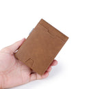 Wallets RFID Blocking Slim Bifold Genuine Leather Minimalist Front Pocket Wallets with Money Clip Thin Black B19-413