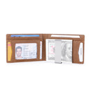 Wallets RFID Blocking Slim Bifold Genuine Leather Minimalist Front Pocket Wallets with Money Clip Thin Black B19-413