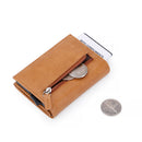 Card Holder with ID Window Pop Up Cards Slim Leather Wallet RFID Protection Up to 12 Cards Card Case  B21-486