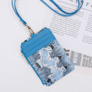Snake Print Zip Card Holder with Lanyard b21-786