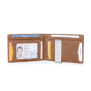 Wallets RFID Blocking Slim Bifold Genuine Leather Minimalist Front Pocket Wallets with Money Clip Thin Black B19-413