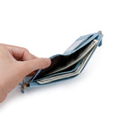 Womens Small Bifold Leather Wallets Rfid Ladies Wristlet with Card slots id window Zipper Coin Purse b19-765