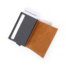 Card Holder with ID Window Pop Up Cards Slim Leather Wallet RFID Protection Up to 12 Cards Card Case  B21-486
