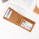 Mens Slim Wallet with Money Clip Front Pocket RFID Blocking Thin Bifold Leather Card Holder Minimalist Mini Billfold b21-124