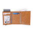 Card Holder with ID Window Pop Up Cards Slim Leather Wallet RFID Protection Up to 12 Cards Card Case  B21-486