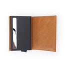 Card Holder with ID Window Pop Up Cards Slim Leather Wallet RFID Protection Up to 12 Cards Card Case  B21-486