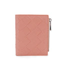 Checkered pu two-fold wallet zipper short M21-102