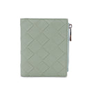 Checkered pu two-fold wallet zipper short M21-102