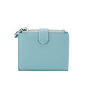 Womens Small Bifold Leather Wallets Rfid Ladies Wristlet with Card slots id window Zipper Coin Purse b19-765